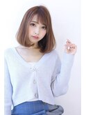 オリーブカラーハイライトカラー小顔セミウェットウェーブ