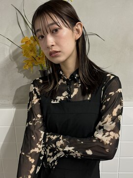ロエム(Loem) うる艶レイヤー暗髪インナー前髪あり20代30代40代
