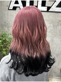 ピンクブラックダブルカラーケアブリーチケアカラーハイトーン