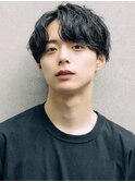 ダークアッシュ ニュアンスパーマ 韓国マッシュ スペインカール