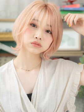 カバーヘア ブリス 川口(COVER HAIR bliss) 韓国風ハイトーンカラー外ハネウルフカットc5川口10代20代30代