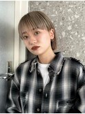 原宿ローライトブリーチダブルカラーインナーカラーショートボブ