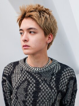 アルバム 渋谷パルコ(ALBUM) ホワイトブロンドサーフカール刈り上げセンターパート_F20478