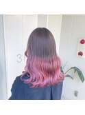 派手髪グラデーションカラー/チェリーピンク