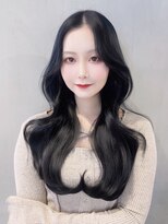 アルバム 池袋(ALBUM) 暗めカラー韓国ヘア顔周りレイヤーロンググレージュ_F20519