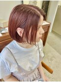 秋色◎暖色カラーで魅せる20代30代レイヤーボブ