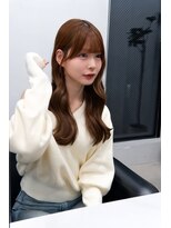 ネイヴィル 銀座(navile)&nbsp;顔まわりカット×巻き髪×ブラウンカラー