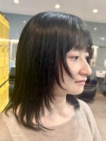 ナループロア ハチ(Nalu pu loa hachi)&nbsp;ミディアムレイヤー/ネイビーカラー/顔まわりレイヤー