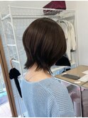 ミディアムヘア暗めカラーデザインカラーフェイスフレーミング
