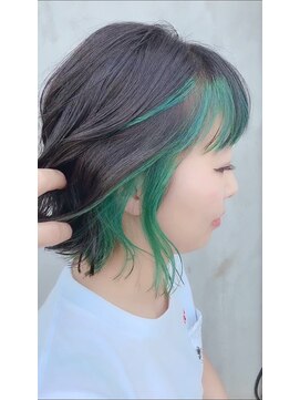 ナゴンスタイル(NAGON STYLE) インナーカラーグリーン　ダブルカラー