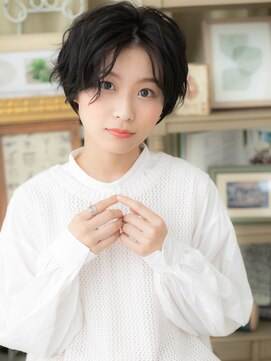 カバーヘア ブリス 戸田公園西口店(COVER HAIR bliss) 黒髪ウェットくせ毛風前下がりショートa戸田公園20代30代40代