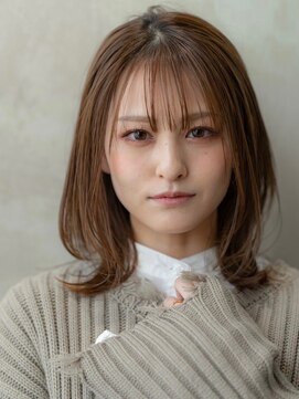 ハバナ 新宿(HAVANA) 大人可愛い×オリーブベージュ× シースルーくびれ外ハネボブ