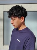 束感ツイスパスタイル ツーブロック マッシュパーマ