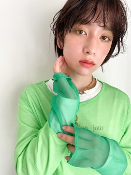 リトル 渋谷(little) 暗髪前髪パーマボブ