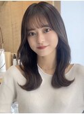 大人かわいい前髪カット顔周りカット美髪ネビージュ