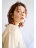 カーテンバング/外ハネミディ/センターパート/30代40代50代