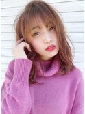 シースルーバング 無造作 ミディアム