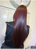 ロングヘア20代30代40代ピンク艶髪カラーモテ髪