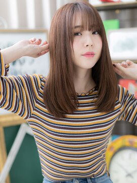 カバーヘア ブリス 戸田公園西口店(COVER HAIR bliss) シースルーバング外国人風ピンクブラウンh2戸田公園20代30代40代