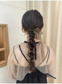 編み下ろし　ローポニー　玉ねぎヘア　参列ヘア