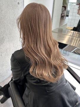 サンクプロジェクト(cinq PROJECT) 韓国風顔周りレイヤーカットミルクティーベージュブラウンカラー