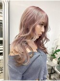 ミルクティーベージュ/ハイトーンベージュ/ケアブリーチ/ロング