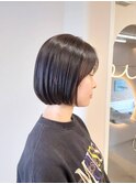 シンプルボブ×メタルグレージュ
