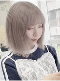 ハイライトカラーミルクティーベージュレイヤーカット