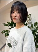 原宿ブリーチなしダブルカラーピンクベージュミディアムボブ20代