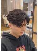 大分メンズ刈り上げセンターパートニュアンスパーマスタイル