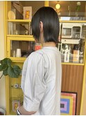 〈浅草 半個室〉切りっぱなしボブ/くすみオリーブ