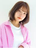 大人似合わせふんわりボブ/透明感ブラウン