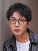 原宿スパイキーショートルーズショートメンズパーマ刈り上げ韓国