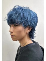サラ HAIR&MAKE SALA 相模大塚店&nbsp;ハイトーンウルフ　メンズウルフ　ブルーカラー
