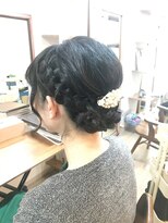 ロカット サロン(Roquat Salon)&nbsp;編み込みきれい目アップアレンジ【ヘアアレンジ　立川/立川南】