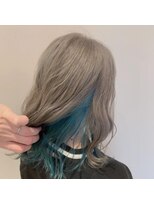 ネオヘアー 曳舟店(NEO Hair)&nbsp;【インナーカラー】シルバー×スカイブルー（曳舟）