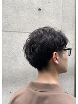 INg センターパート波打ちパーマ