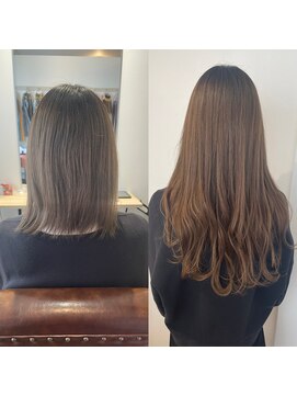 イニット 奈良新大宮(init.) 20代 30代 40代 ゆるふわ巻き エクステ ダークアッシュ 横顔美人