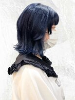 オーヘアー 南柏(OxO Hair)&nbsp;外ハネレイヤーボブ/ダークブルーカラー/ダブルカラー/南柏