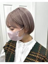 ヲタク(wotaku.)&nbsp;ピンクラベンダーグレージュミニボブくすみカラー透明感カラー