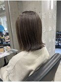 ハイライトベージュ/船橋/くすみベージュ/ミディアムボブ