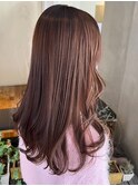 巻き髪ロング 艶髪 チョコレートブラウン 透明感イルミナカラー