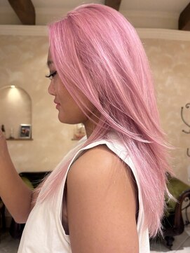 ビュートリアム265(BEAUTRIUM 265) ★夏ハイトーンベイビーピンク ロングストレートレイヤー 銀座