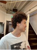 MEN’S HAIR/ブルーブラック/フェザーパーマ/心斎橋