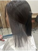 インナーカラー　イヤリングカラー　ダブルカラー　グレー