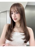 ミディアムレイヤーカット/髪質改善/韓国/前髪/新宿/ブリーチ