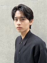メンズヘア ガーデン 銀座(Men's hair GARDEN)&nbsp;センターパートスパイキーショートフェザーパーマダークアッシュ