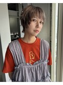 無造作ショートのローライトミックスカラー！