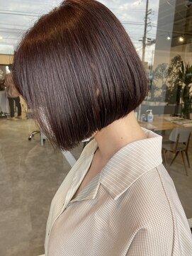 ナンバー(number+) 20代30代ミニボブココアブラウン小顔美肌ストレート丸み