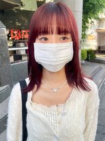 ラミエバイメルト 下北沢(lamie by melt)&nbsp;毛利/ブリーチなしダブルカラー 暖色ヘア カシスレッドブラウン